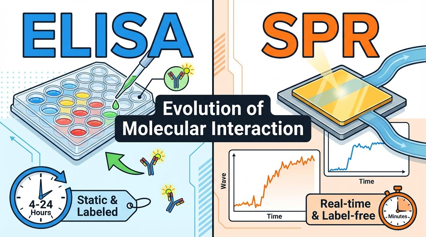 ELISA와 SPR 분석 비교 인포그래픽