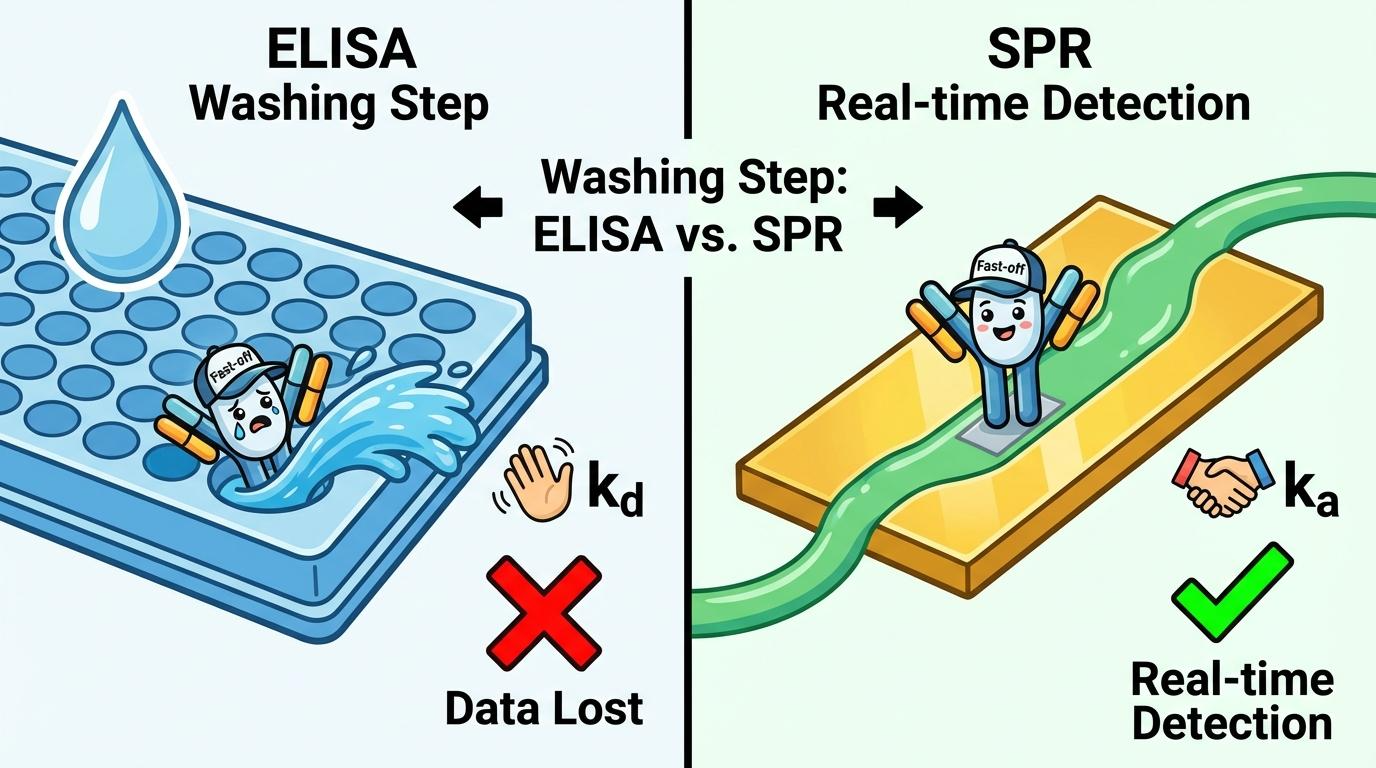 ELISA와 SPR 분석 차이 비교 인포그래픽
