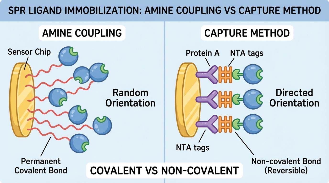 Amine Coupling vs Capture Method Infographic