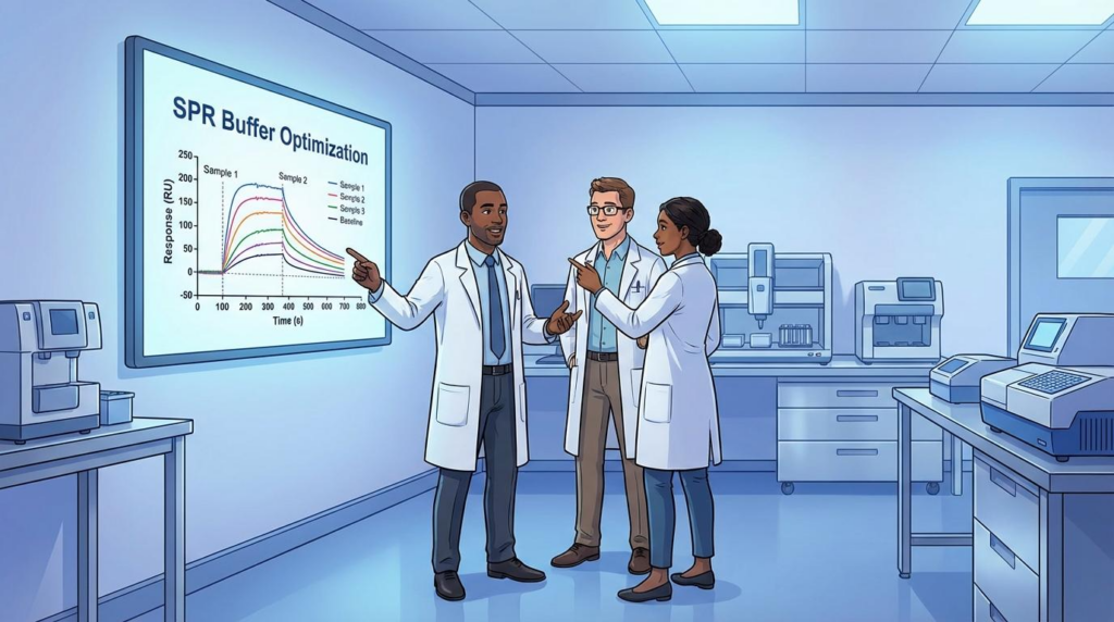 SPR buffer optimization