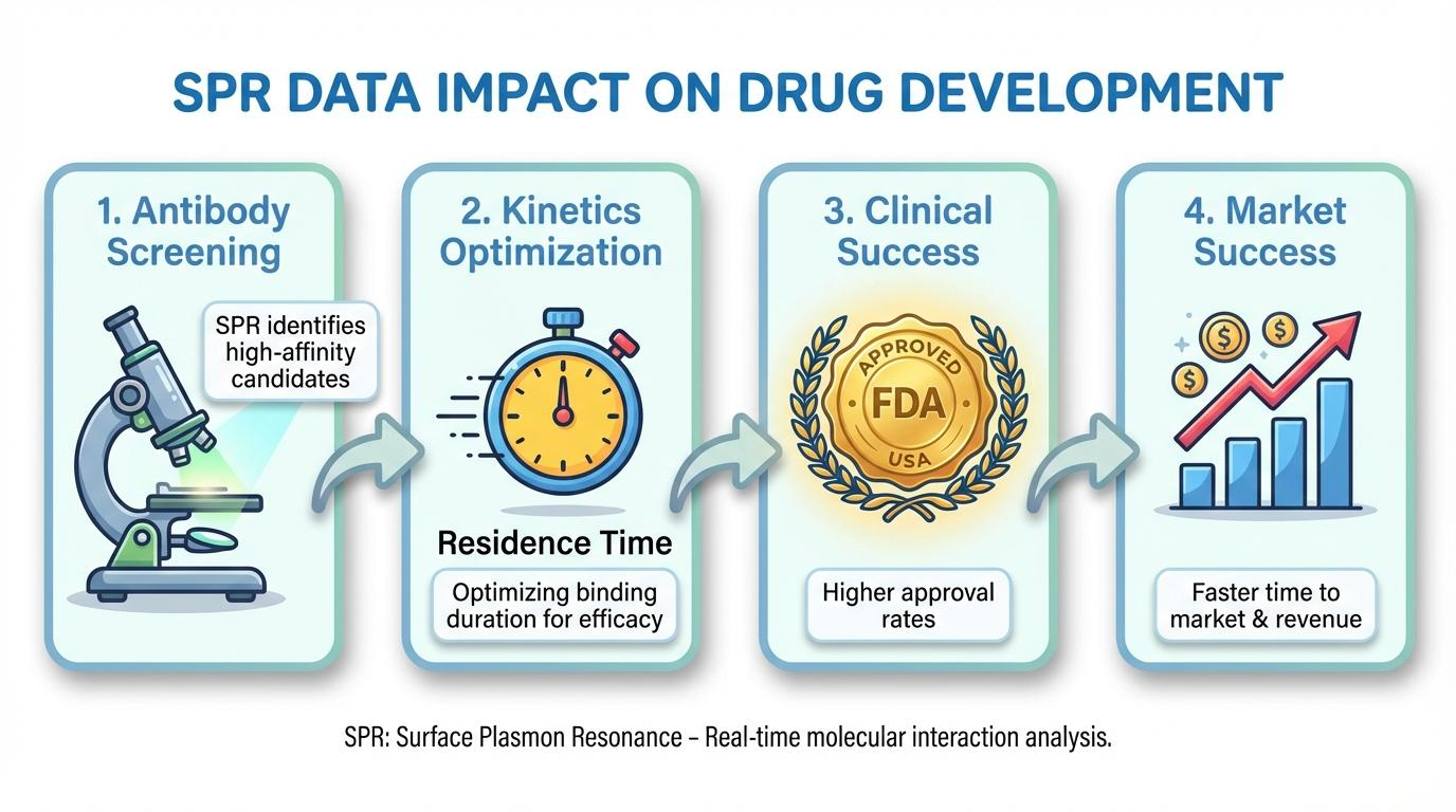 SPR 분석을 통한 신약 개발 가속화 인포그래픽