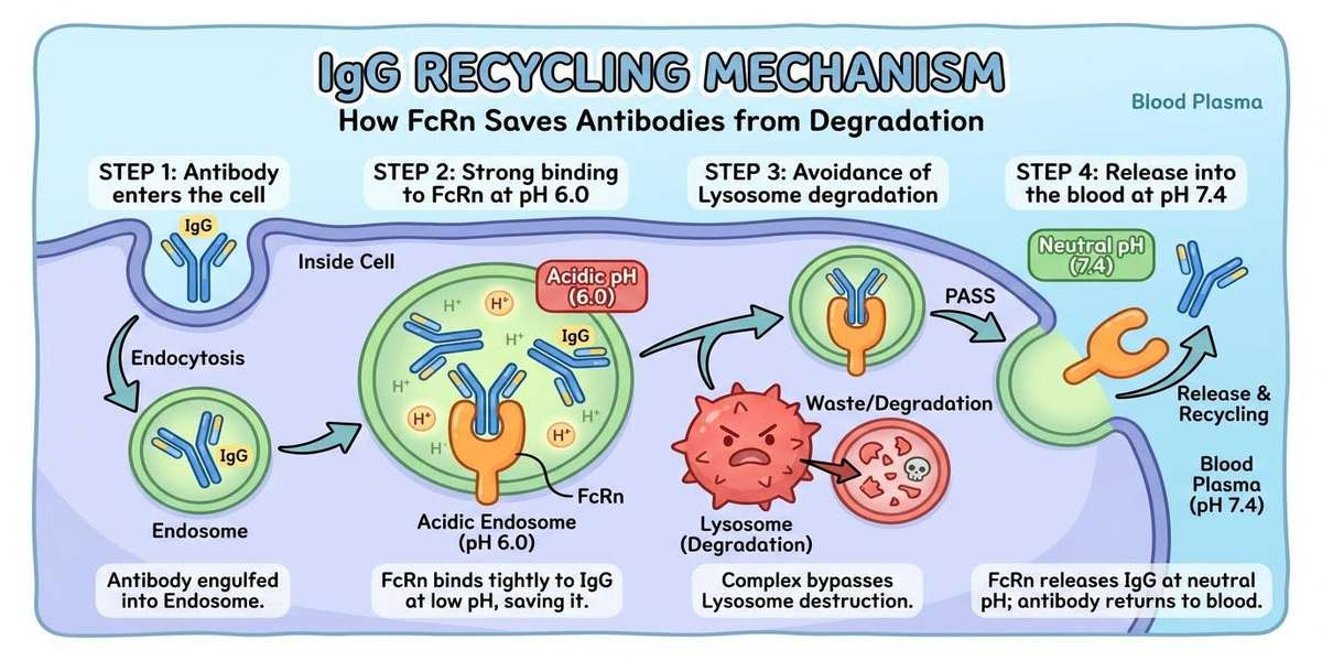 FcRn Binding SPR Assay and IgG Recycling Flowchart