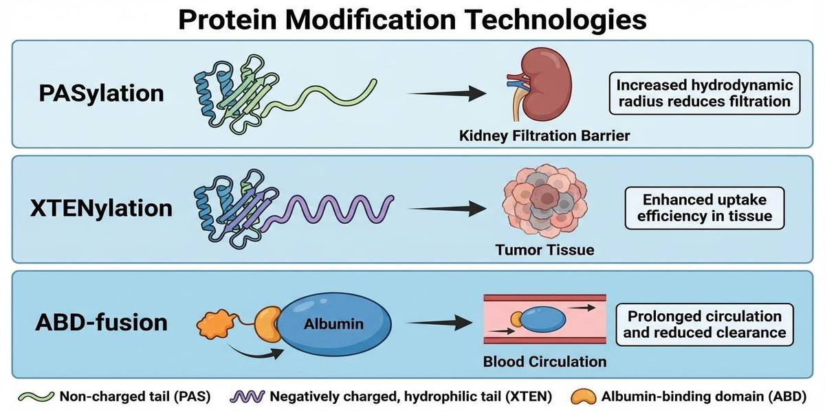 단백질 반감기 연장 전략 인포그래픽