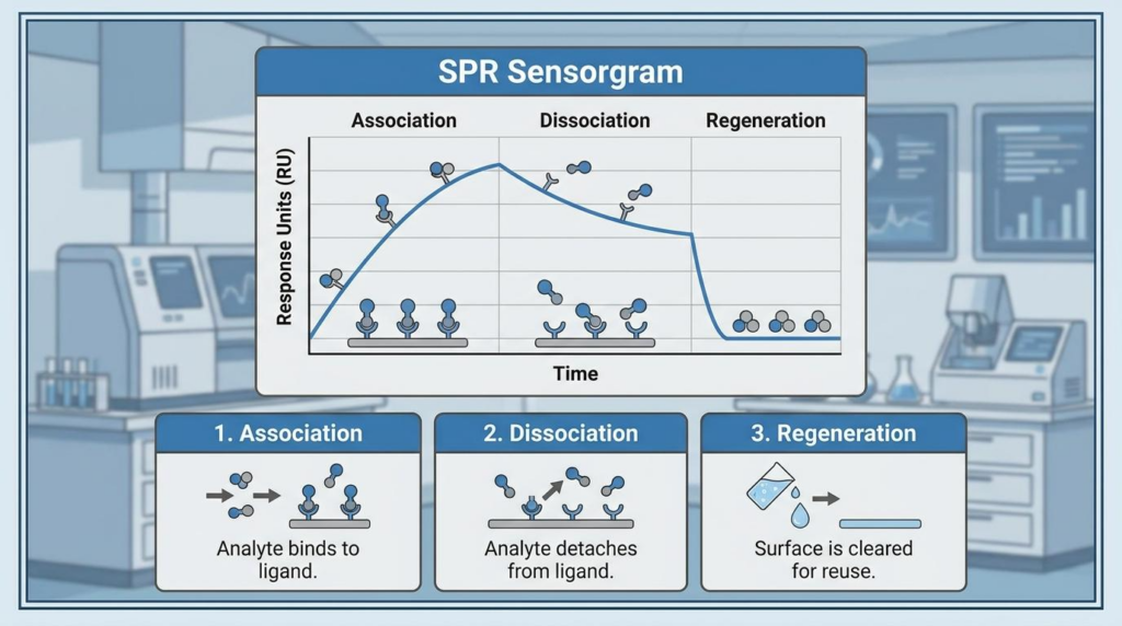 SPR sensorgram 설명