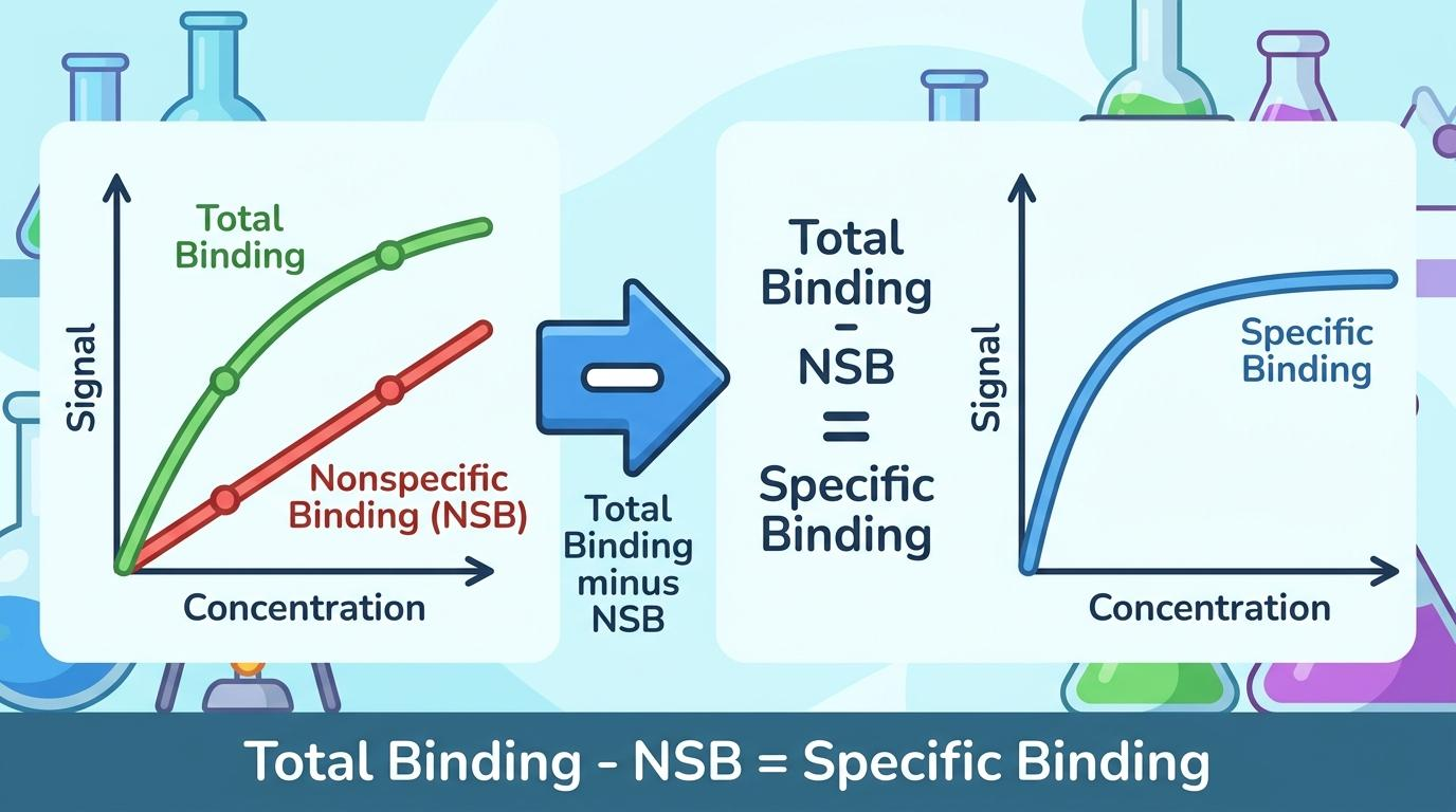 Total Binding, Nonspecific Binding, and Specific Binding Subtraction Workflow