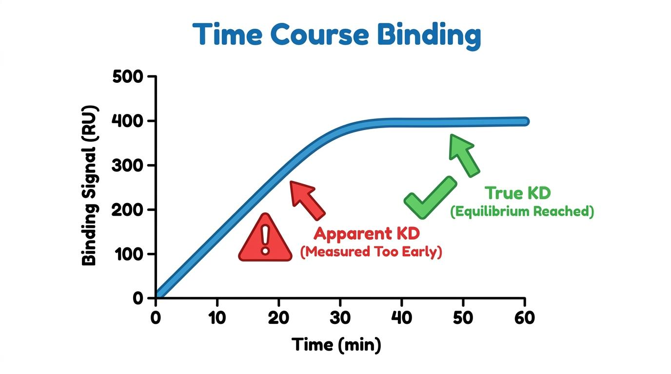Time course binding and apparent KD illustration