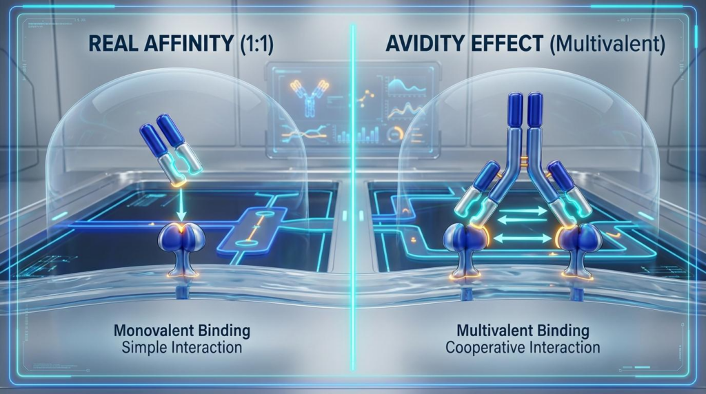 real affinity, avidity effect