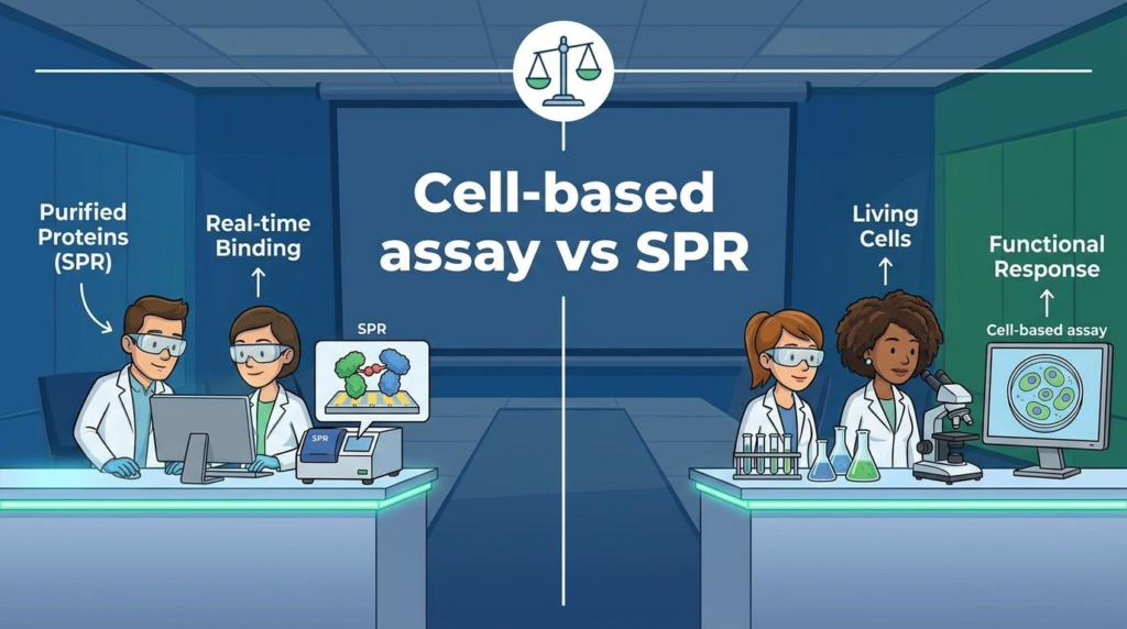 cell-based assay vs spr