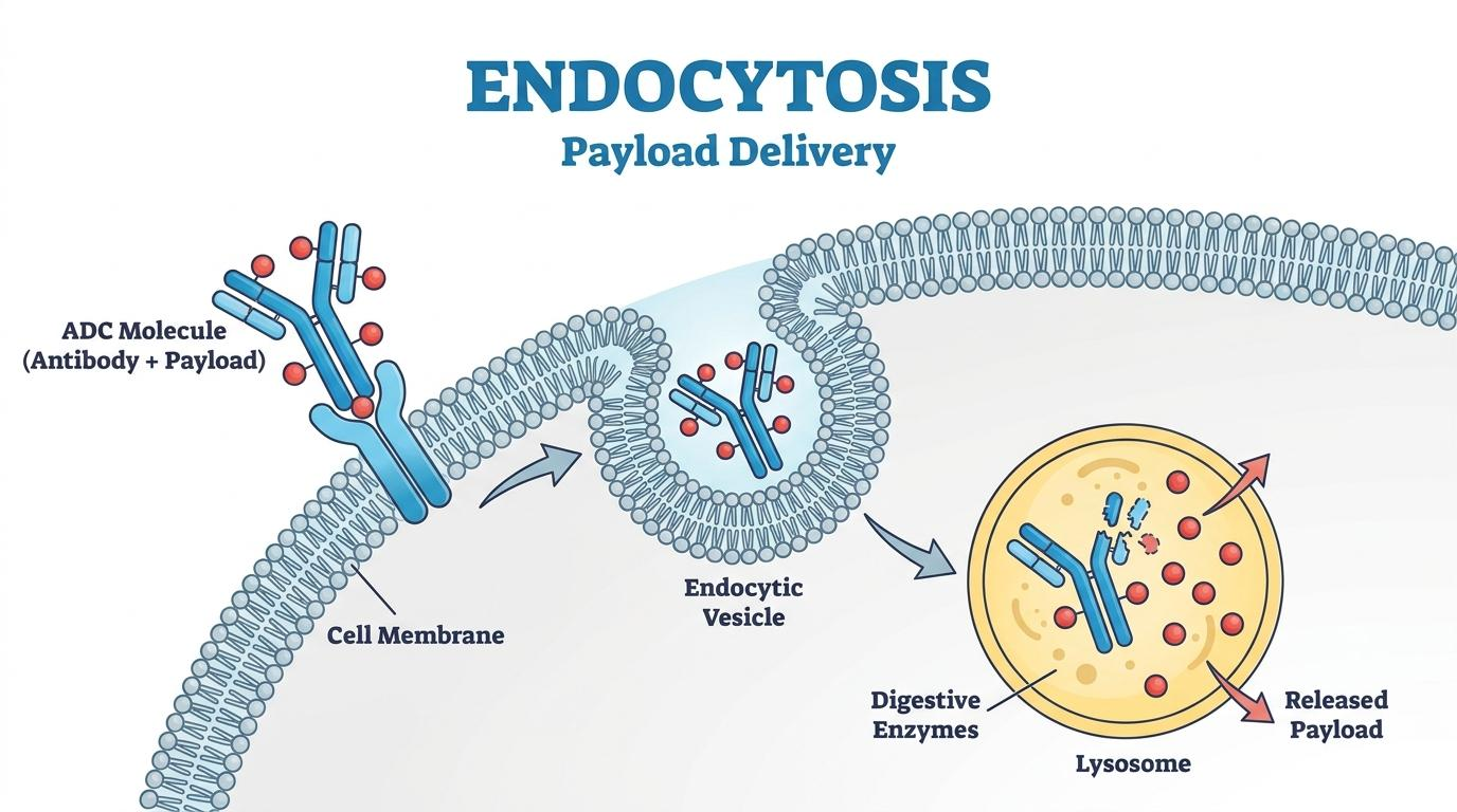 ADC Endocytosis 과정 인포그래픽