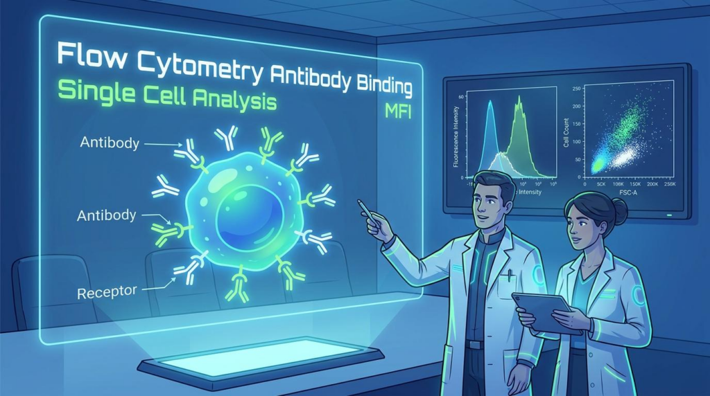 flow cytometry antibody binding single cell