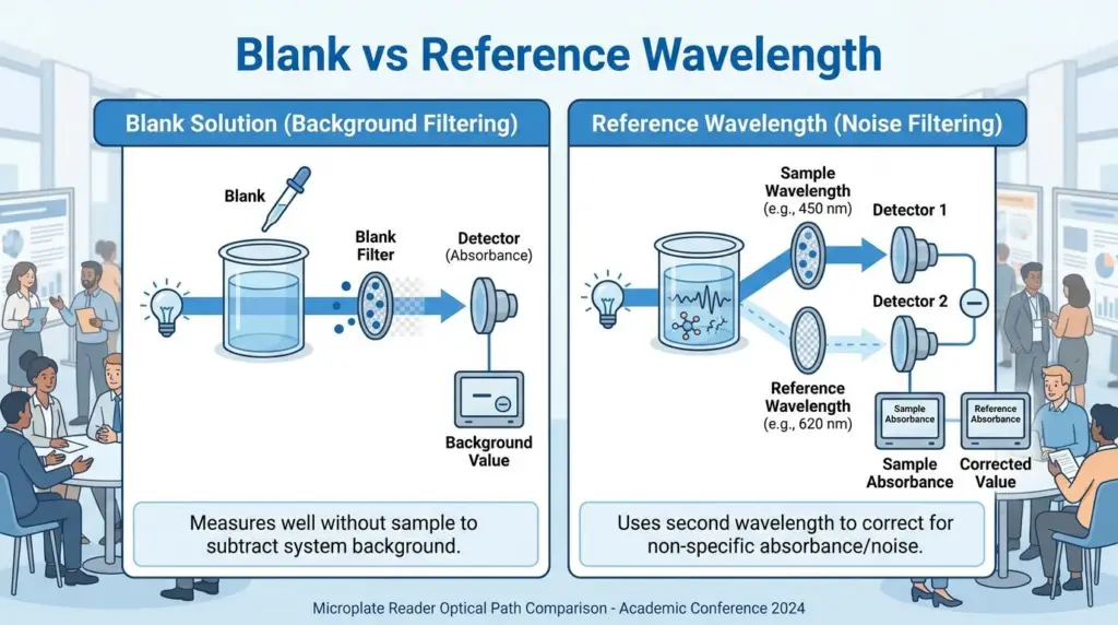 blank vs reference wavelength