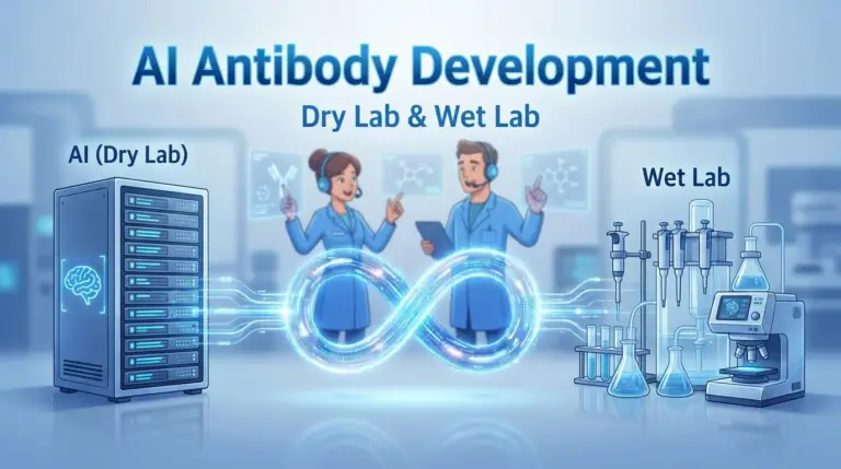 ai antibody development dry lab wet lab