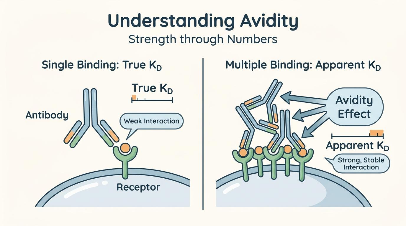 Avidity 효과를 설명하는 인포그래픽