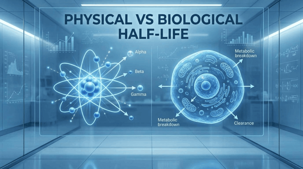 physical vs biological half-life